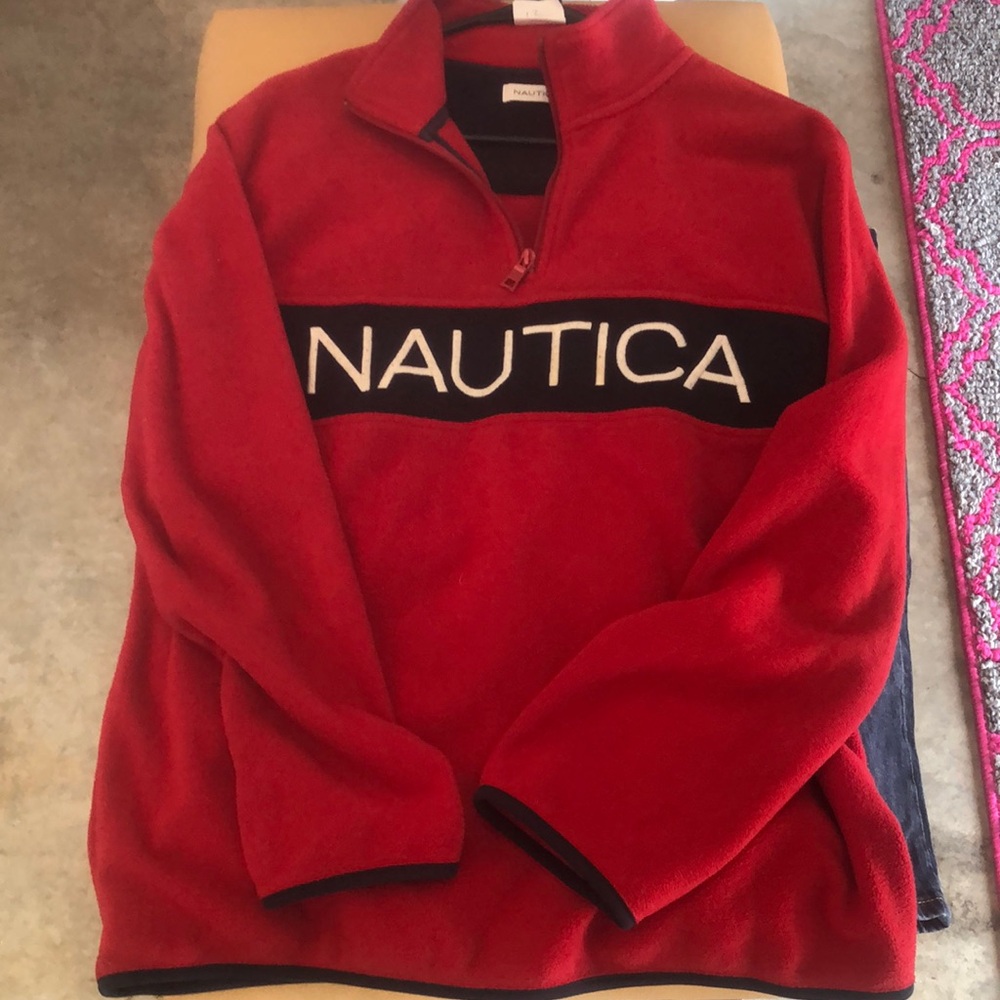 Nautica Men's Red Sweater Size Large